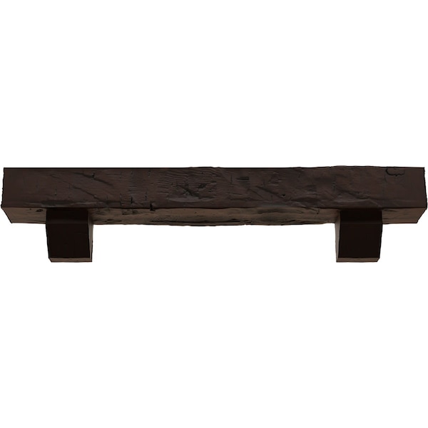 Kit W/ Ashford Corbels, Premium Hickory, 8H  X 8D X 48W Hand Hewn Faux Wood Fireplace ManteL